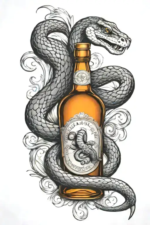 Snake And A Bottle Of Whiskey