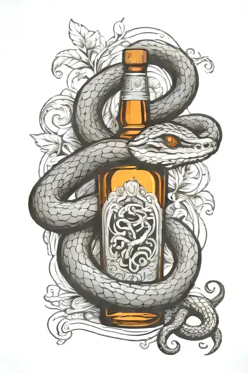 Snake And A Bottle Of Whiskey