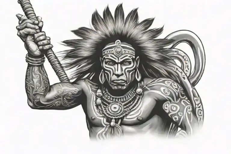 Aboriginal Warrior In Front Aboriginal Art