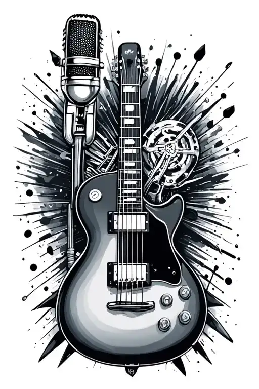 Microphone And Guitar