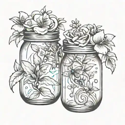 Heather And Lily In A Jar