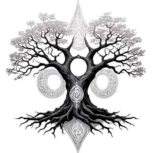 Tree Of Gondor With Elvish Writing Poetry And Elden Ring Essence