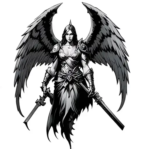Mid Evil Warrior Angel