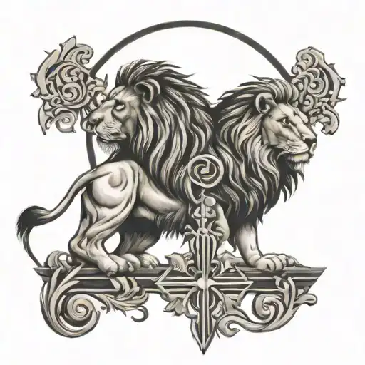 Lion And Cross