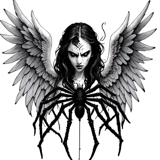 Spider Web And Angel Half Demon