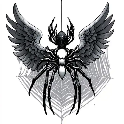 Spider Web And Angel