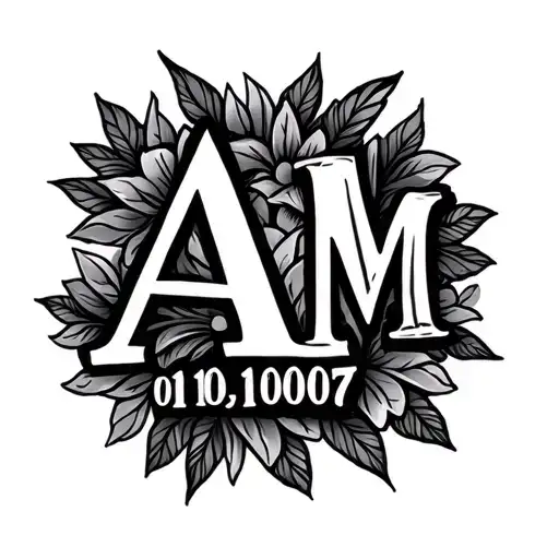 Birthday Date Written 01 10 2007 With A And M Letter In Polynesian Style