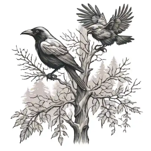 Forest And Crows