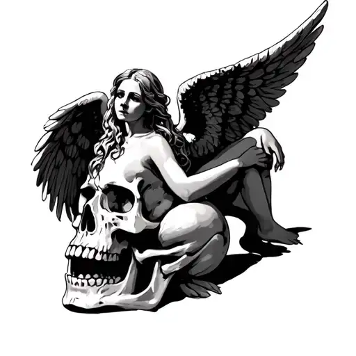 Angel Sitting On Skull Hesd