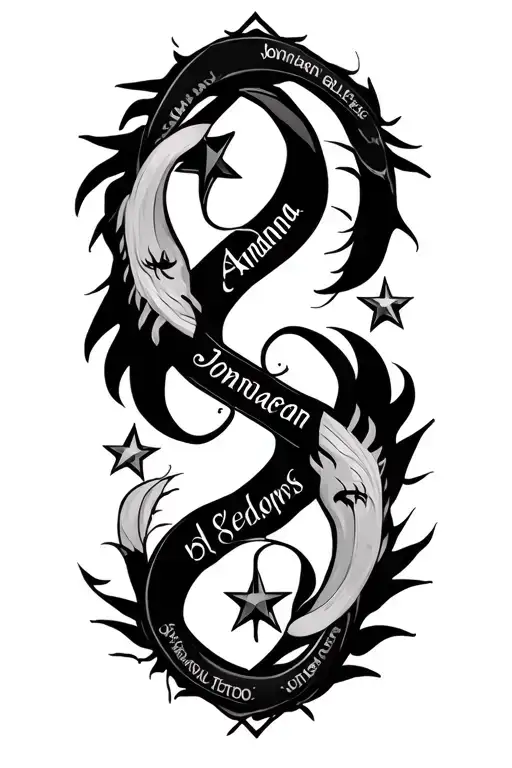 Cancer And Leo Star Signs Interwoven With Names Jonathon & Amanda