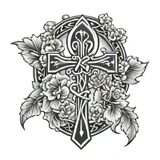 Ankh Symbol With Carnations