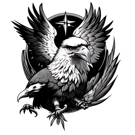 Eagle With Compass Surrounded