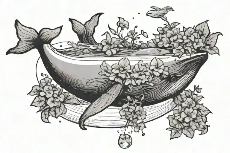A Whale And Bowl Of Petunias Falling From The Sky Like Hitchhikers Guide To The Galaxy
