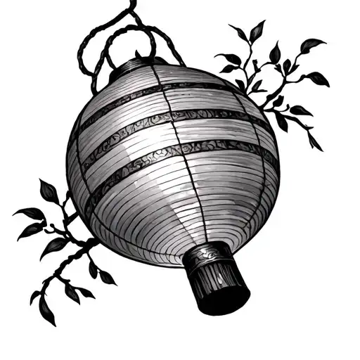 Asian Paper Lantern With Ring