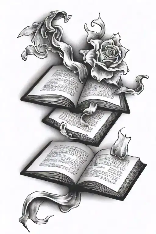 Pages Of A Book Floating Away