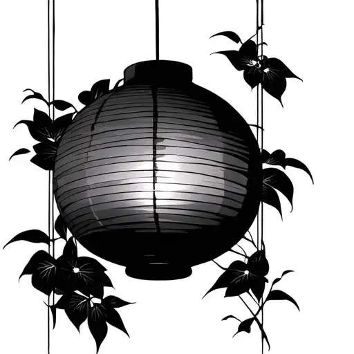 Simple Asian Paper Lantern With Ring No Shading