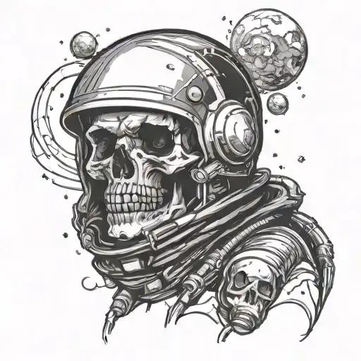 Skull In Space Helmet