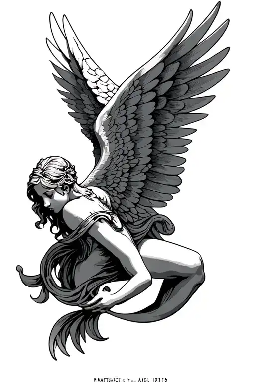 Angle With Wings And Roman Numerals Representing Important Dates