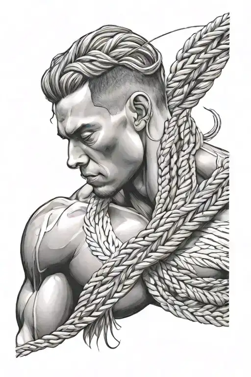 Braids And Muscle Guy Looking
