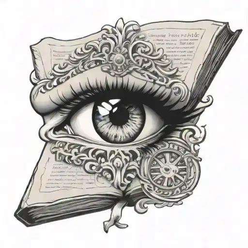 Eye Black And God Holding Open Book