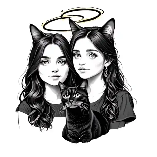 2 Girls & A Cat With A Halo