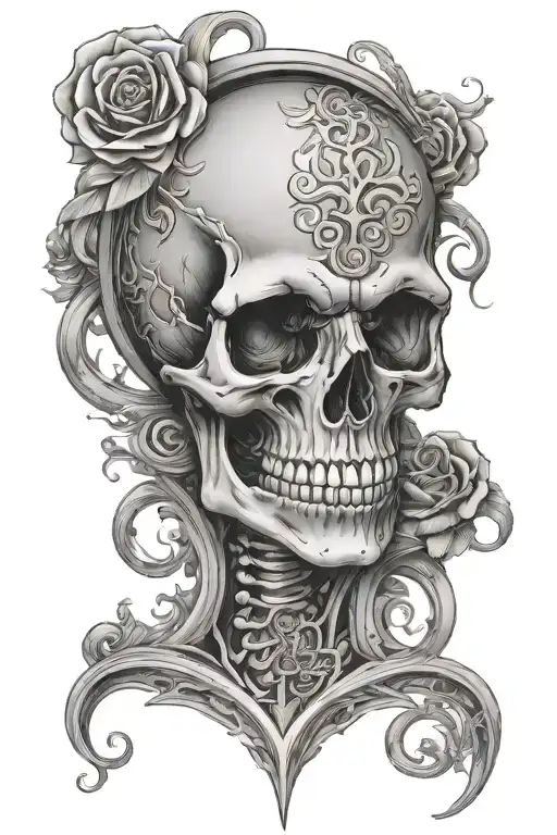 Momneto Moir Skull Tatoo Design Men