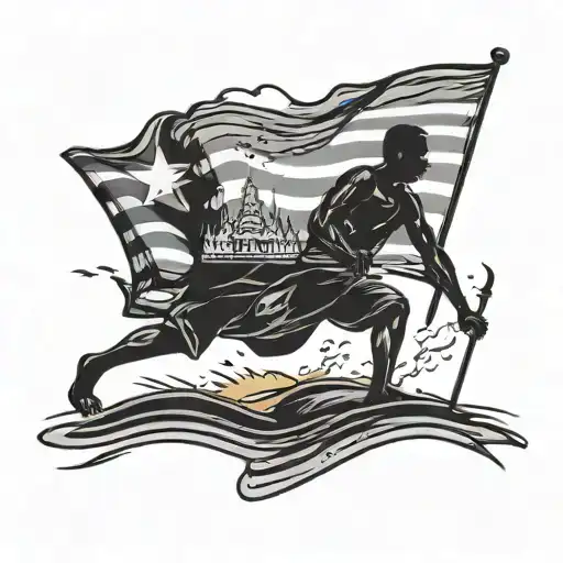 A Silhouette Of A Person Doing A Bad Thing In Front Of A Cambodian Flag Waving On A Beach