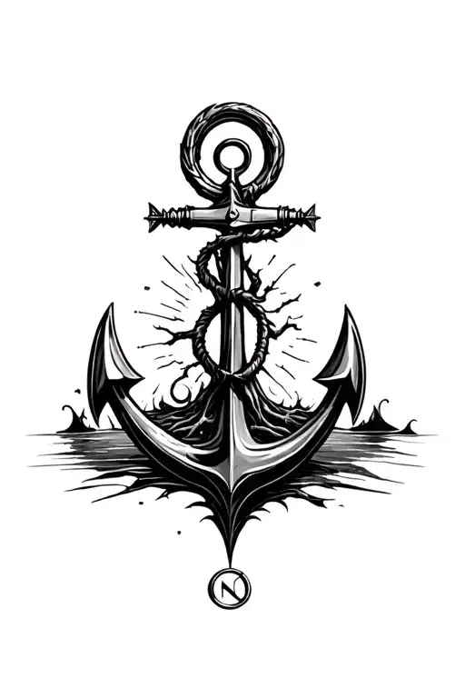 Tree And Anchor Compass