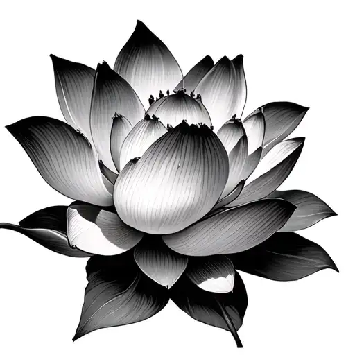 A Blooming Half Lotus Where The Top Petals Form A Tiny Crown