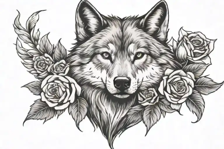 Wolf And Roses