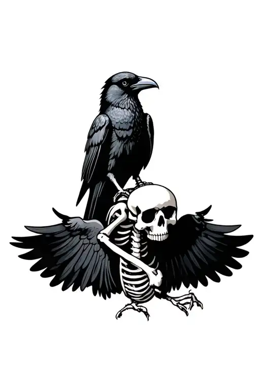Skeleton And Crow