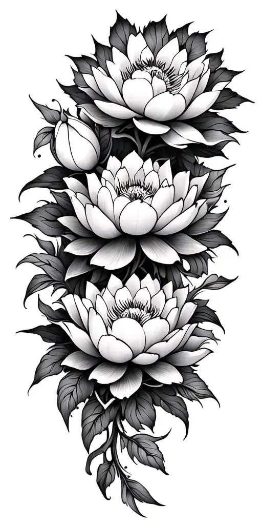 Boho Mandala Design Incorporating Peony And Lotus Flower