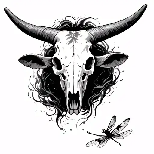 Longhorn Cow Skull With Last Of Us Firefly