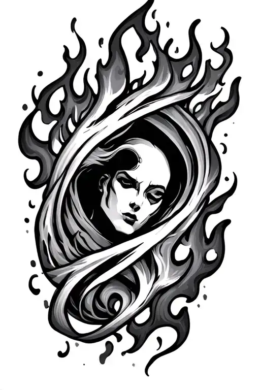 Ace In Negatice Space Flames Left Arm