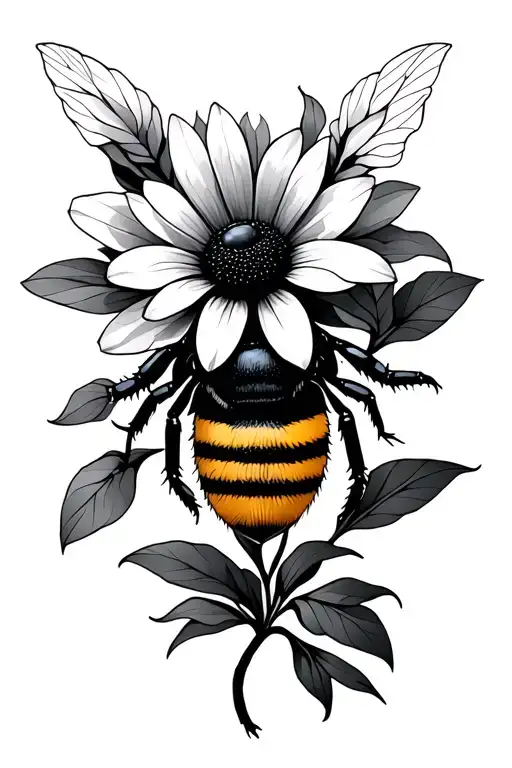 Geometric Bumble Bee Flower