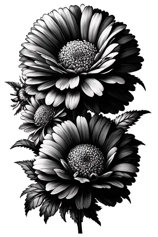 Carnation Daisy Aster Larkspur Flowers Intertwined