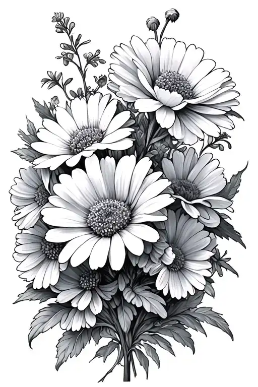 Carnation Daisy Aster Larkspur Bouquet