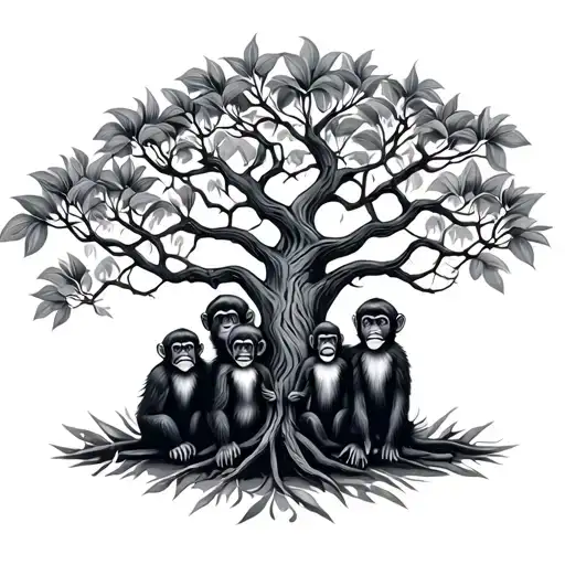 Monkey Family Tree Intertwined