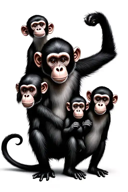 Monkey Family Posing