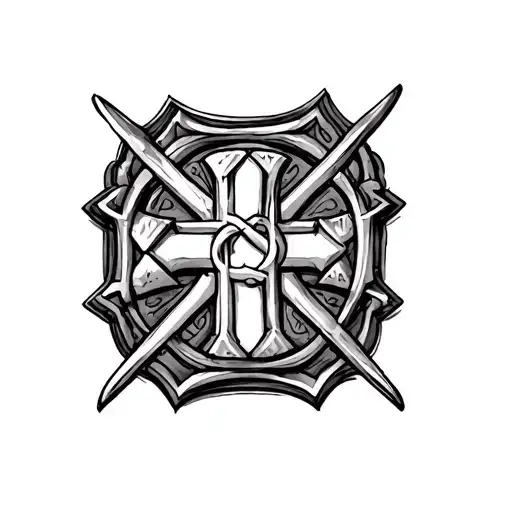 Create 10 Separate Images Of A Jerusalem Cross Tattoo With 10 Different Art Styles