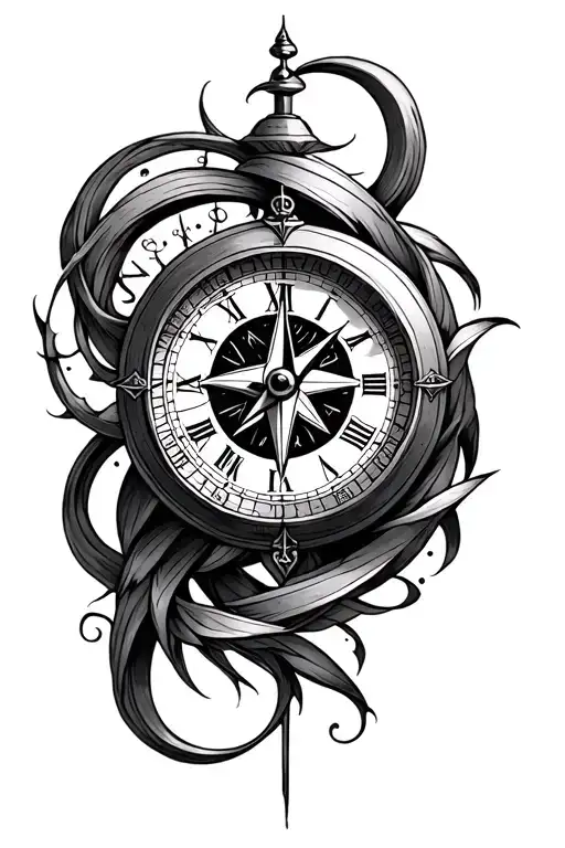 Clock And Compass Intertwined