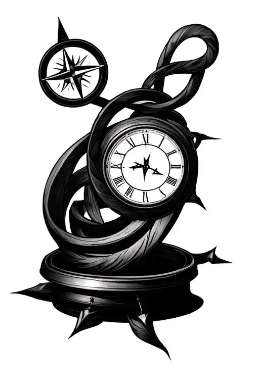 Clock And Compass Intertwined Infinity Symbols