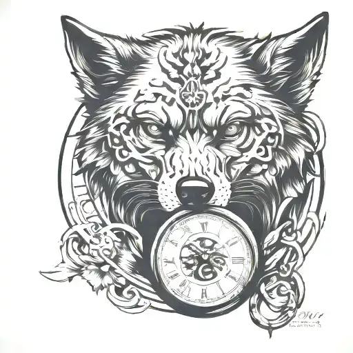 Death Wolf Pocket Watch