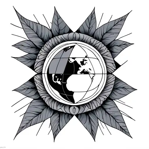 Geometric Tattoo Element Courage Earth Air Water