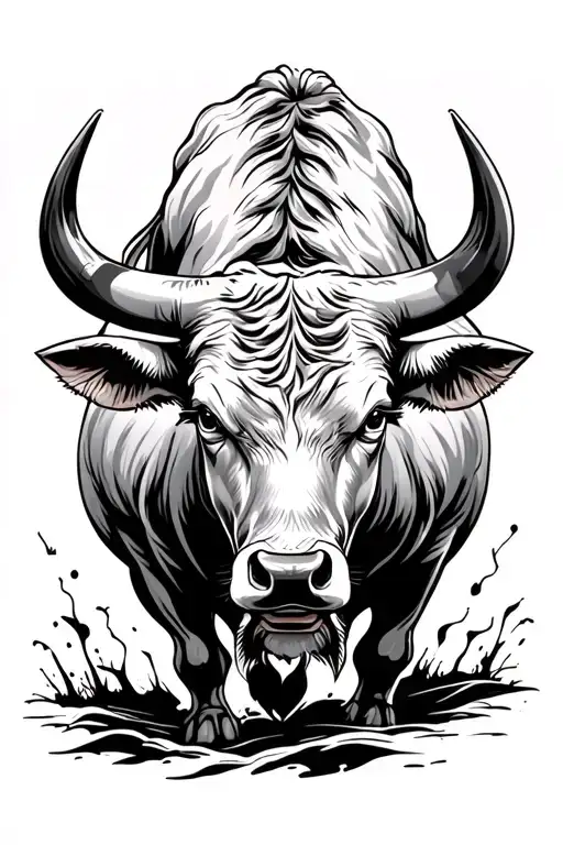 Bull On Left Forearm With