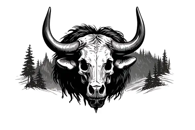 Hunting Mountain Buffalo Scull Afica