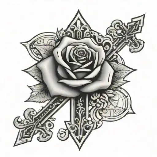 Money Rose With Cross