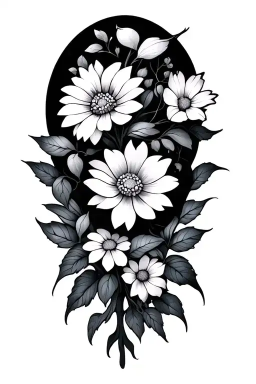 Stained Glass And Flowers Growing