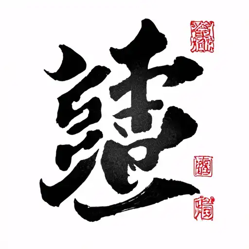 God And Family In Japanese Kanji Symbol