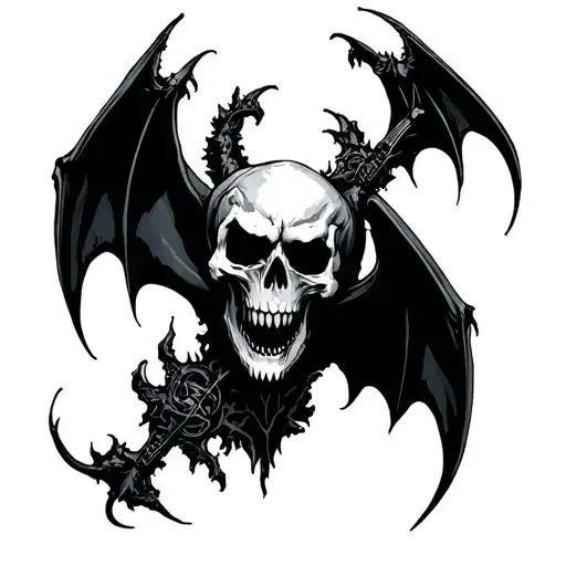 Avenged Sevenfold Deathbat Black